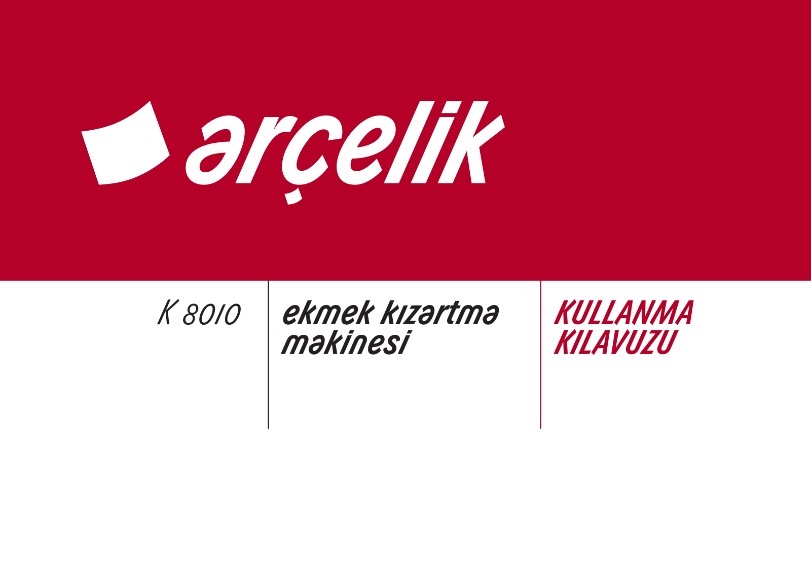 Arçelik K8010 User manual - ManualMachine.com