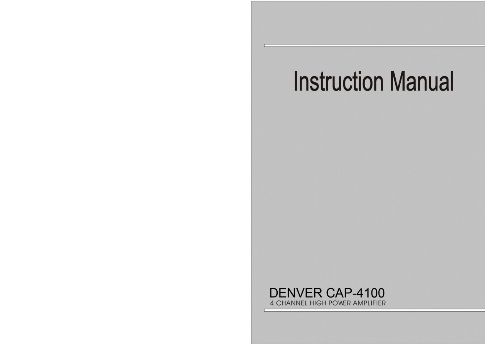 Denver CAP-4100 User Manual