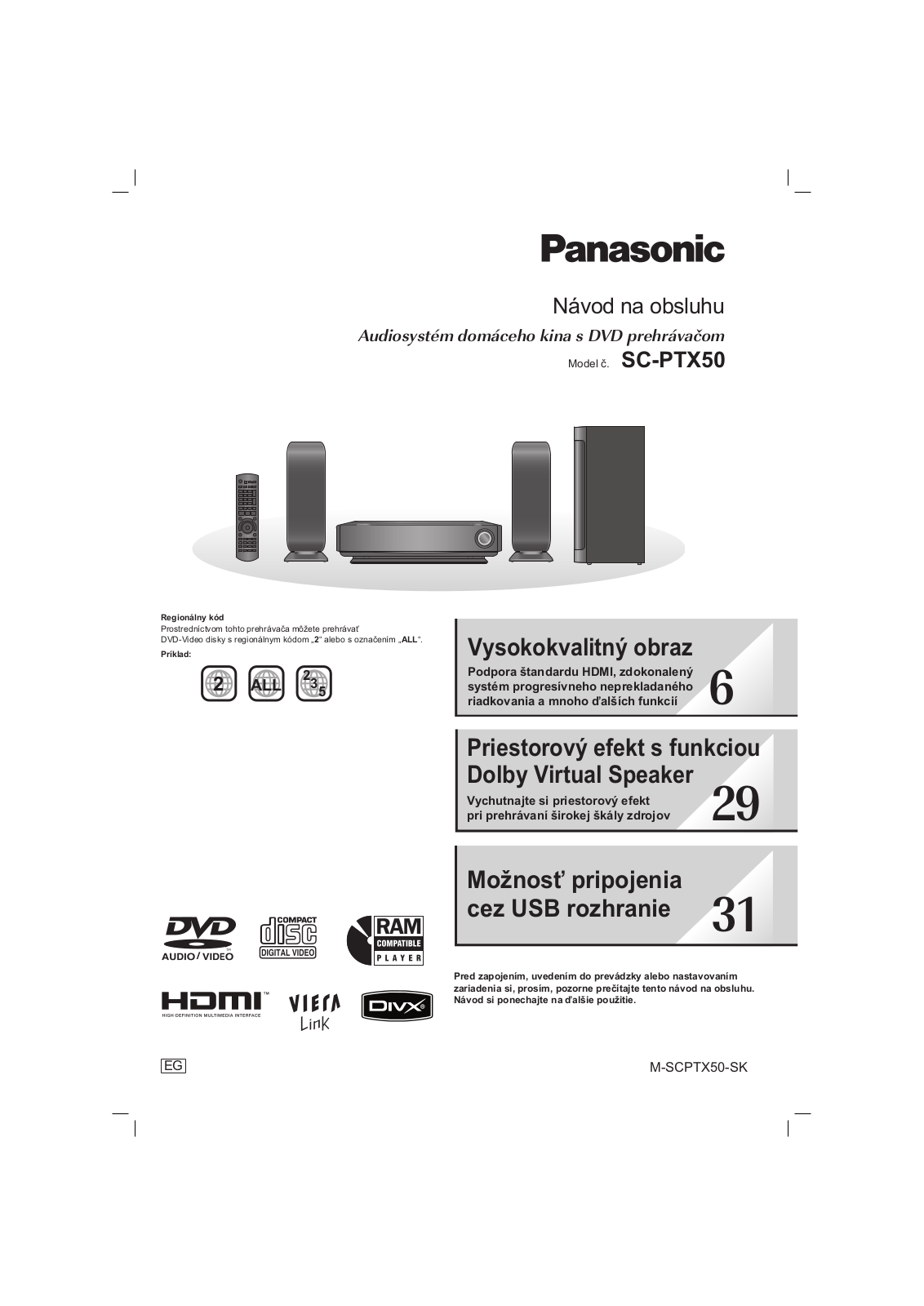 Panasonic SC-PTX50 User Manual