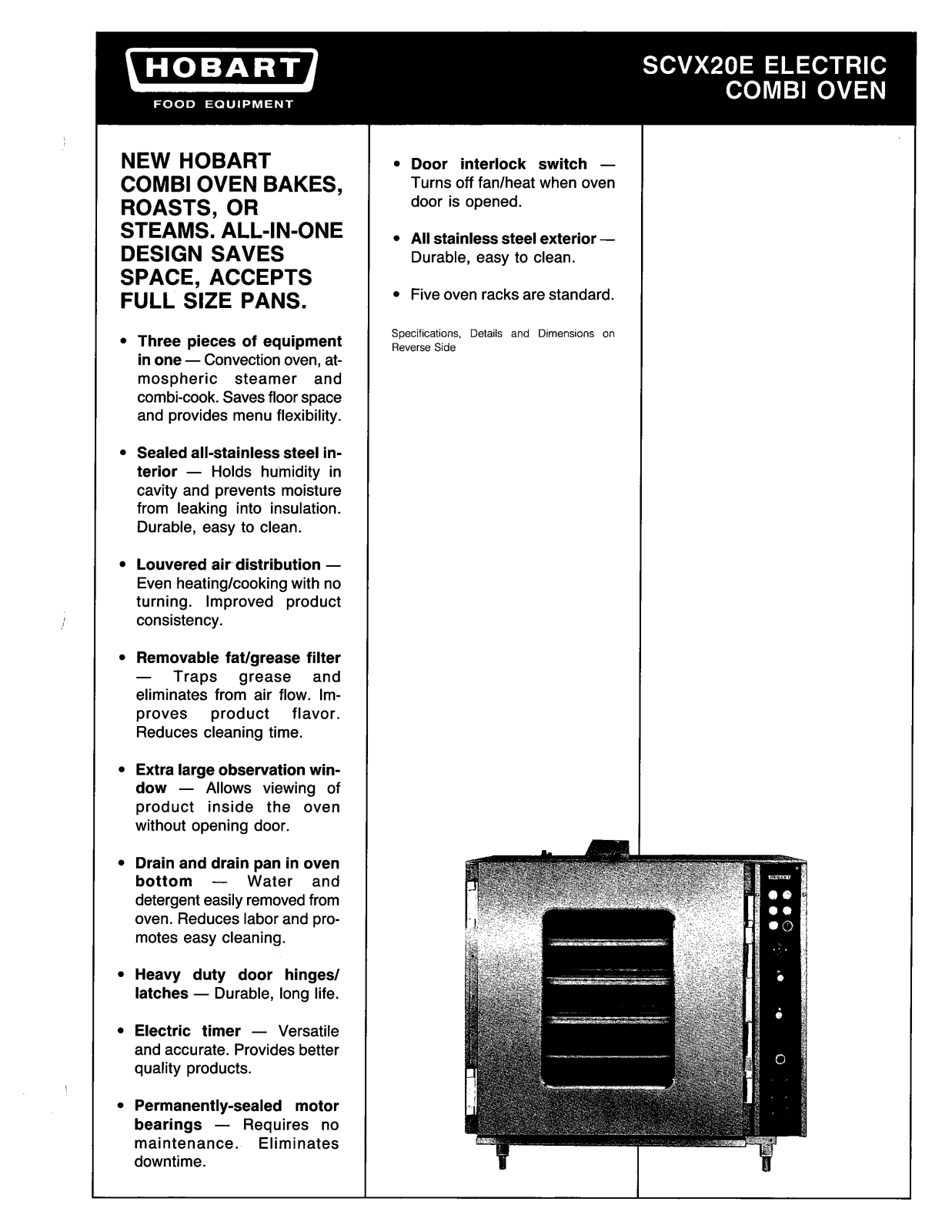 Hobart Food Machines SCVX20E User Manual