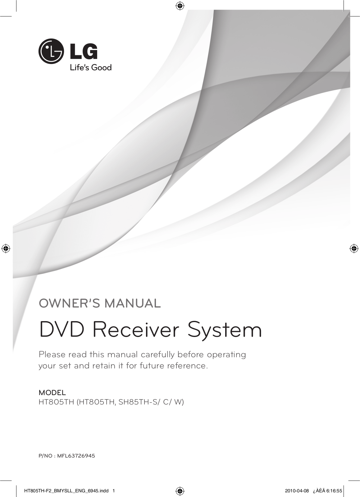 LG HT805TH-F2 Owner’s Manual