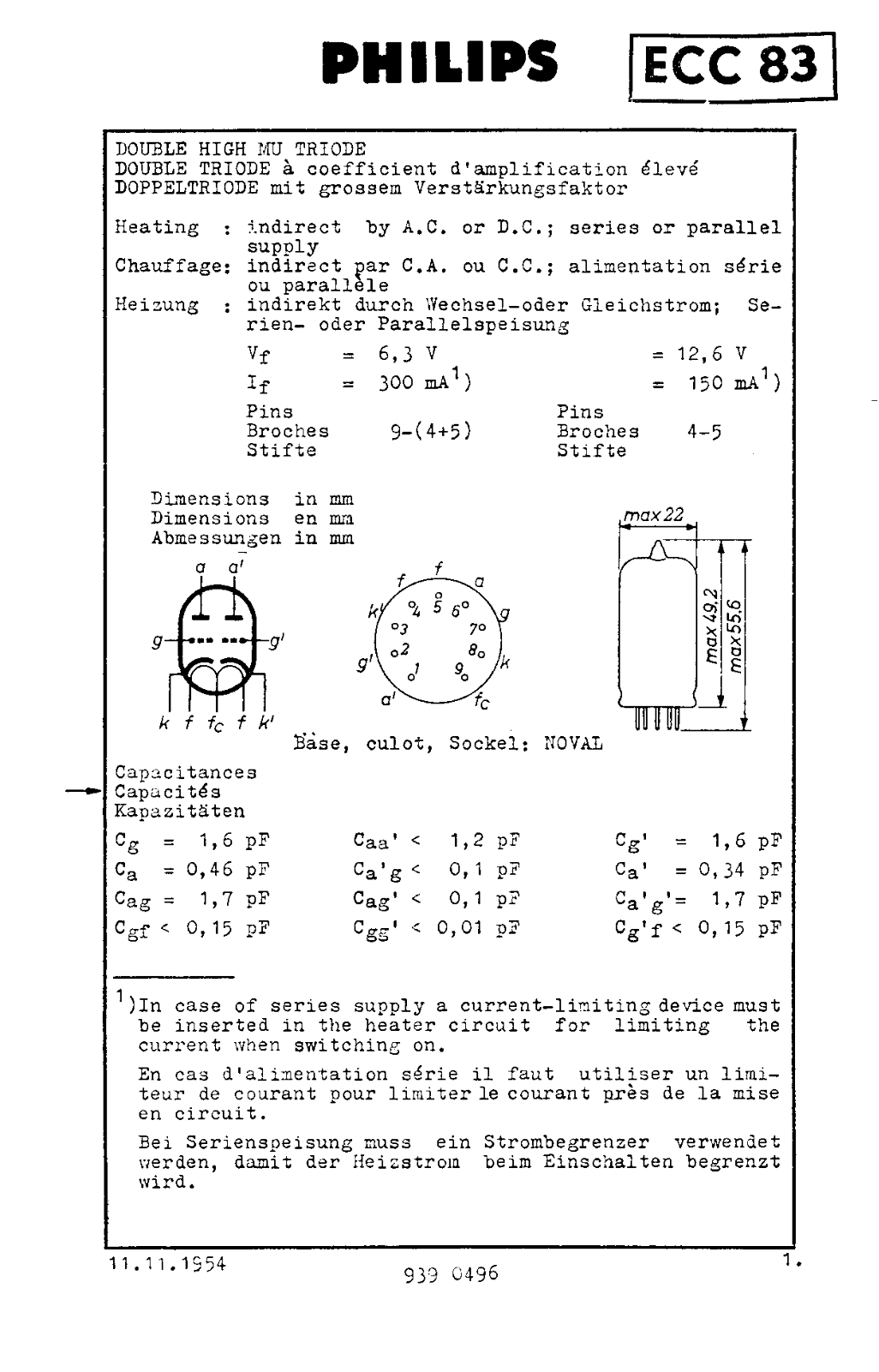 Philips ecc83 DATASHEETS