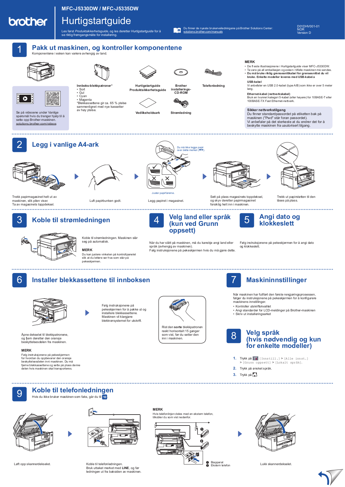 Brother MFC-J5330DW, MFC-J5335DW Quick Setup Guide