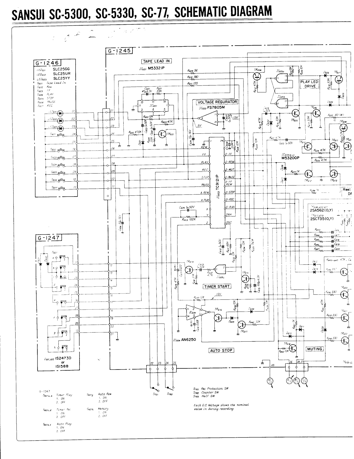 Sansui SC-77, SC-5330, SC-5300 Schematic