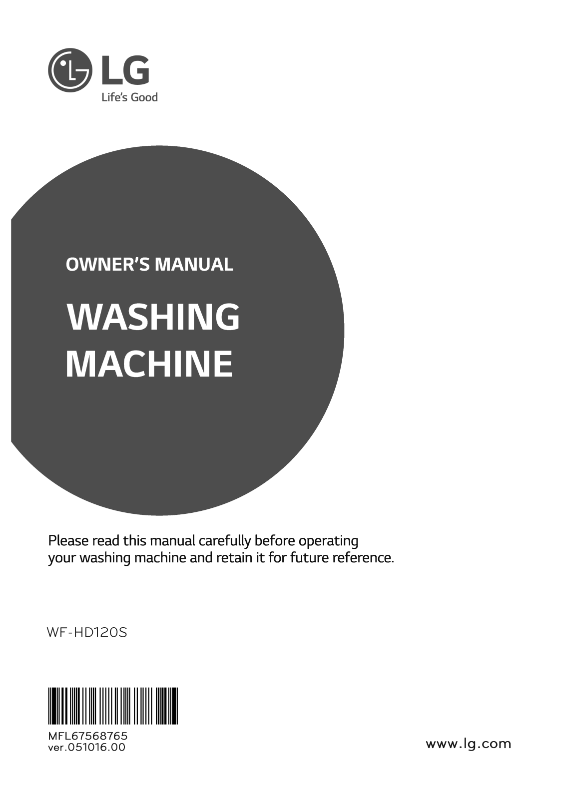 LG WF-HD120S Owner’s Manual