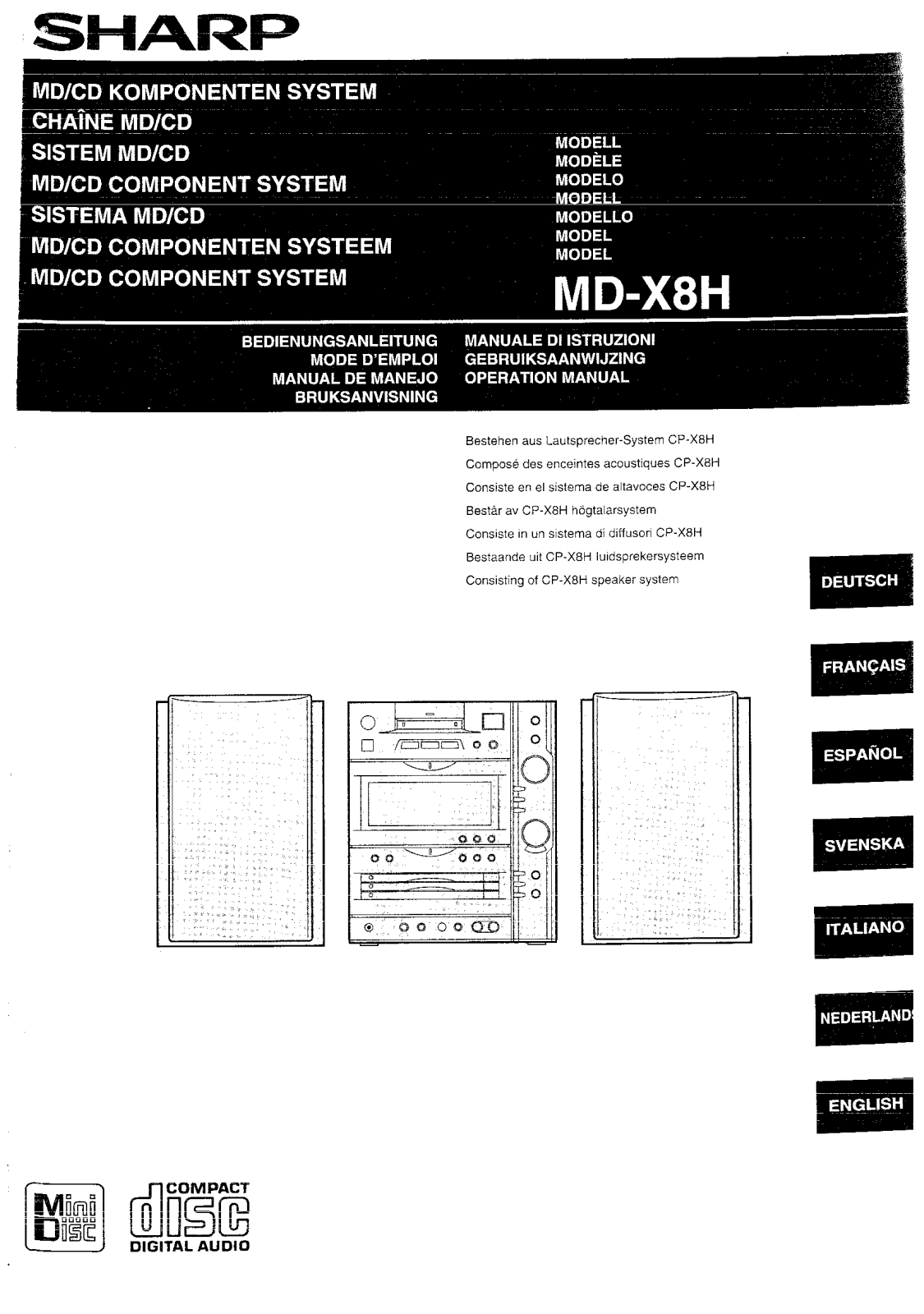 Sharp MD-X8H User Manual