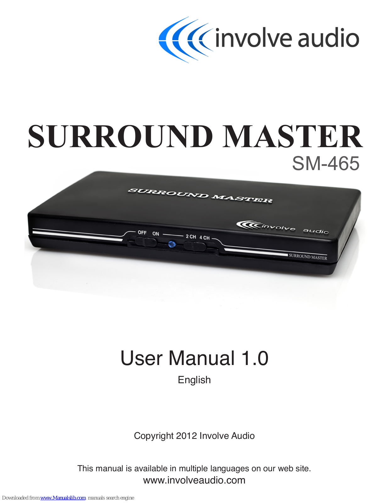 invovle audio SURROUND MASTER SM-465 User Manual