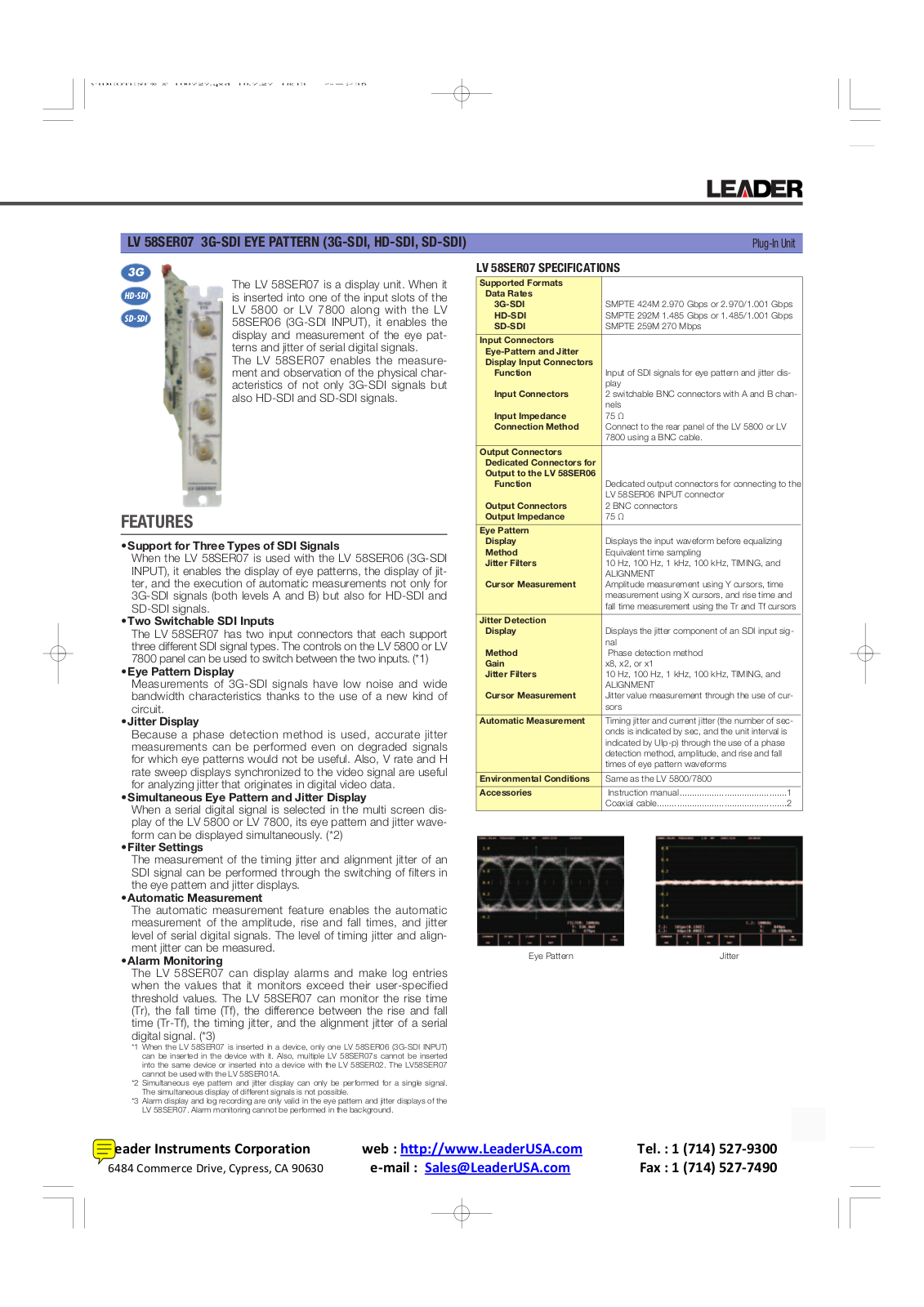 LEADER LV 58SER07 User Manual