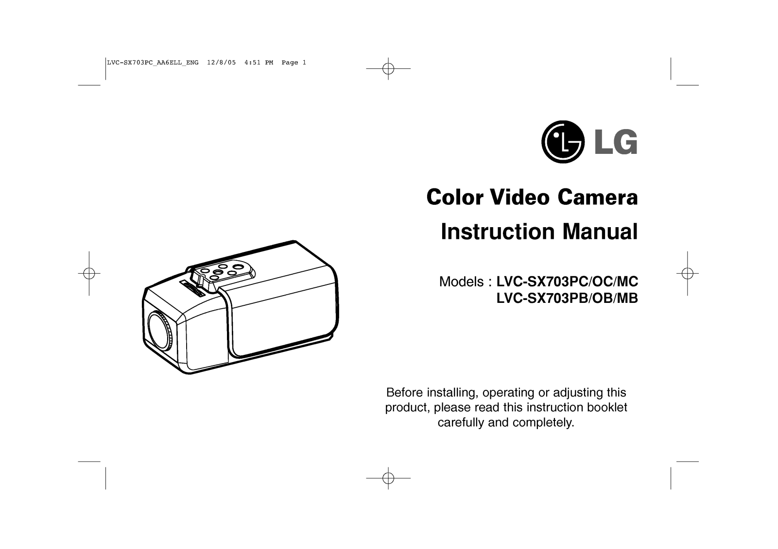 LG LVC-SX703MC, LVC-SX703OC, LVC-SX703PC, LVC-SX703OB User Manual