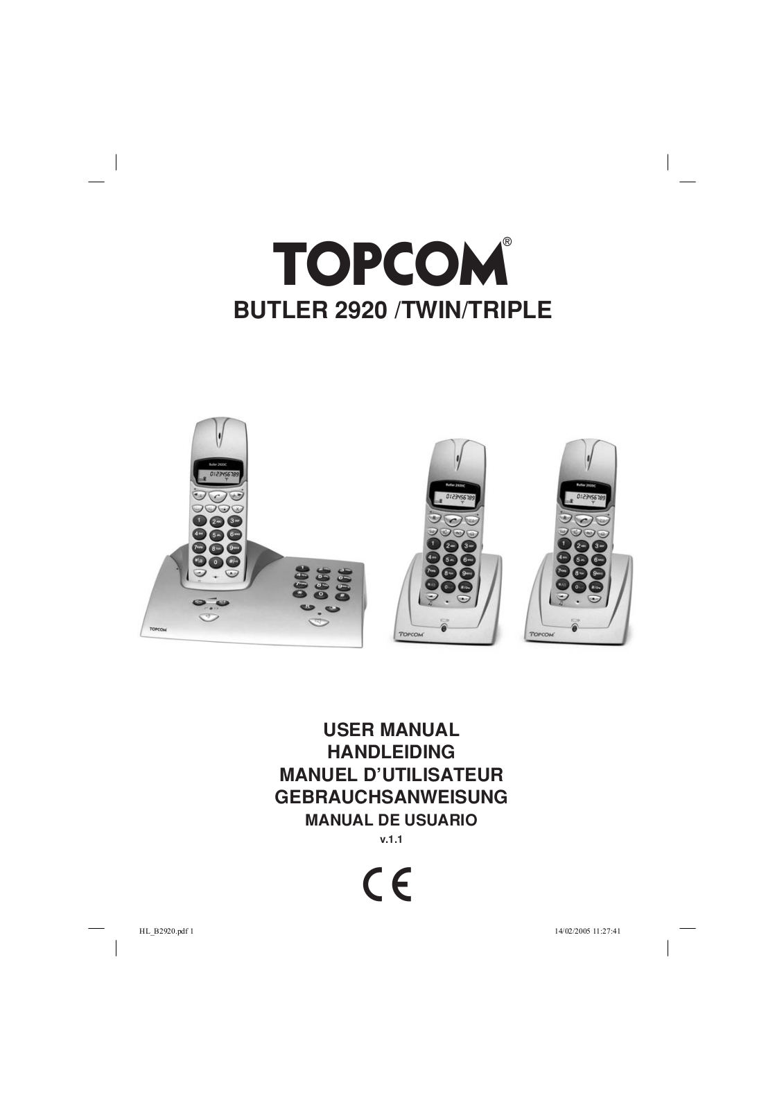 Topcom BUTLER 2920 User Manual