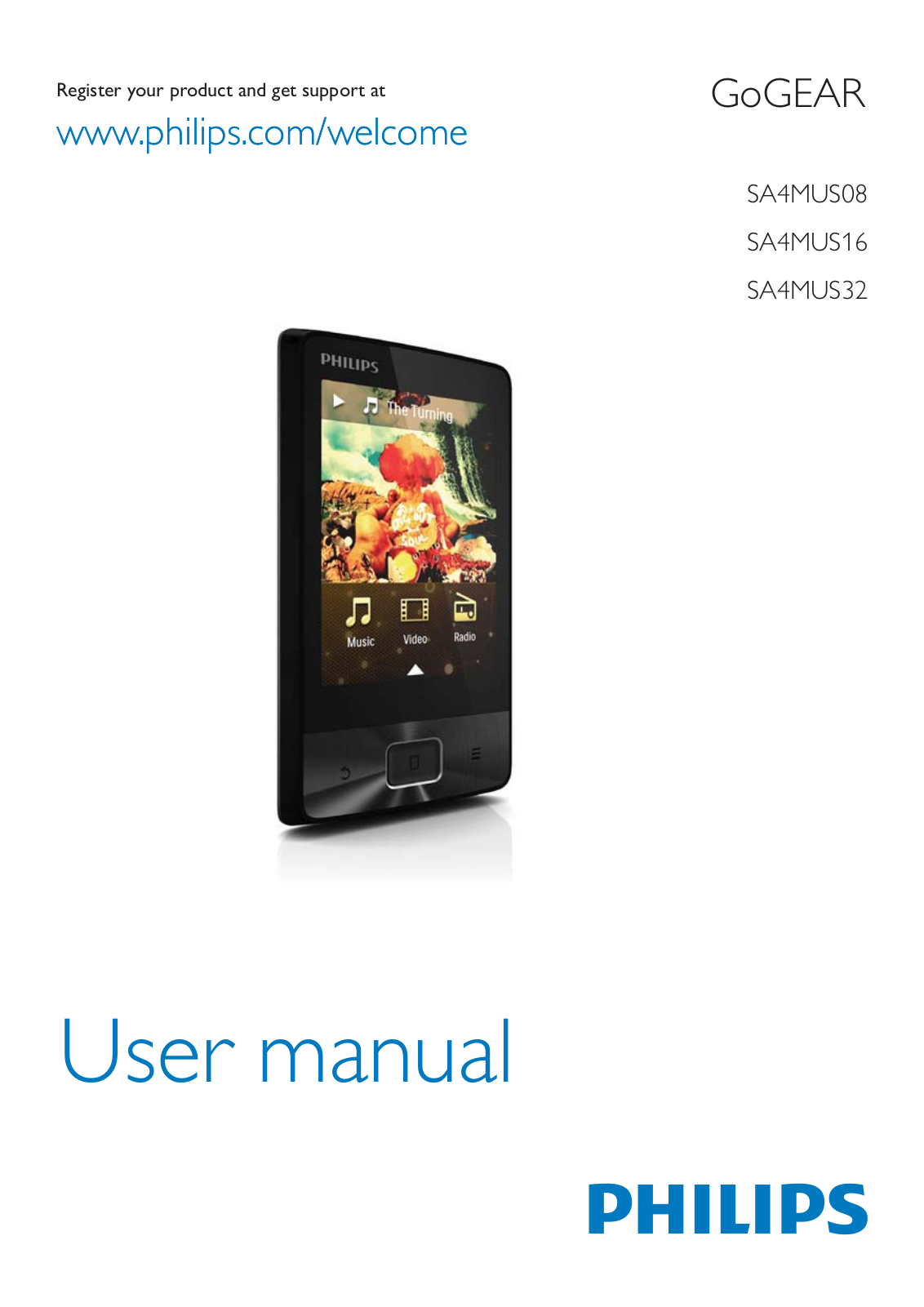 Philips SA4MUS32, SA4MUS16, SA4MUS08 User Manual