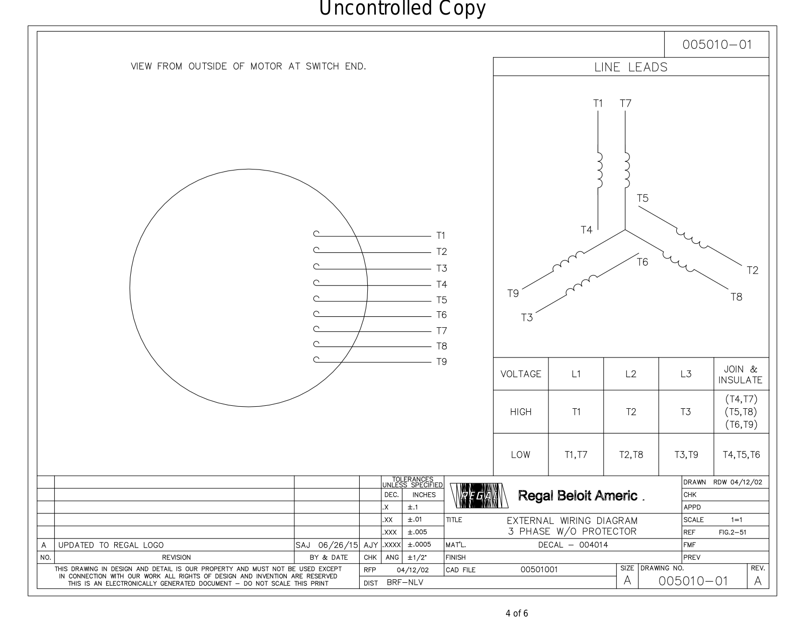 Marathon Electric 00501001 Wiring Diagrams