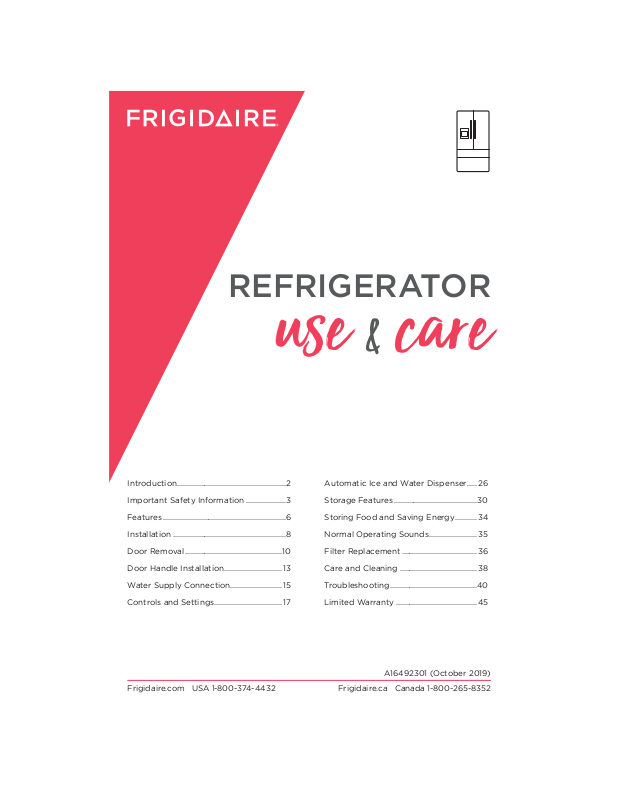 Frigidaire PRMC2285AF Owner’s Manual