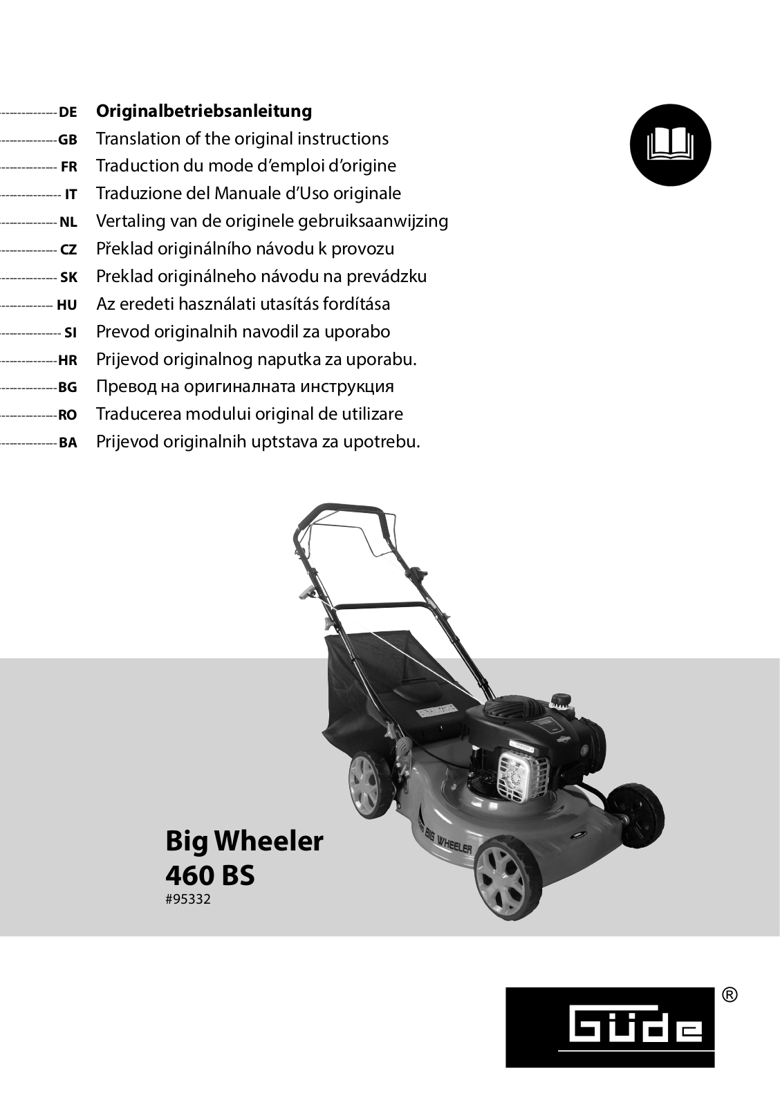 Güde BIG WHEELER 460 BS operation manual