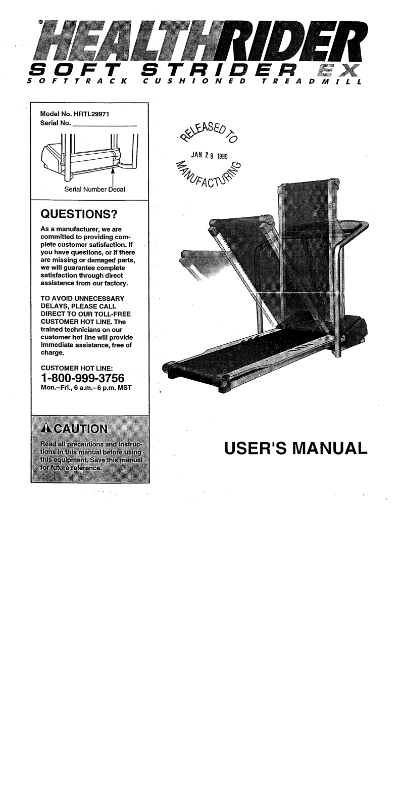 HealthRider HRTL29972 Owner's Manual