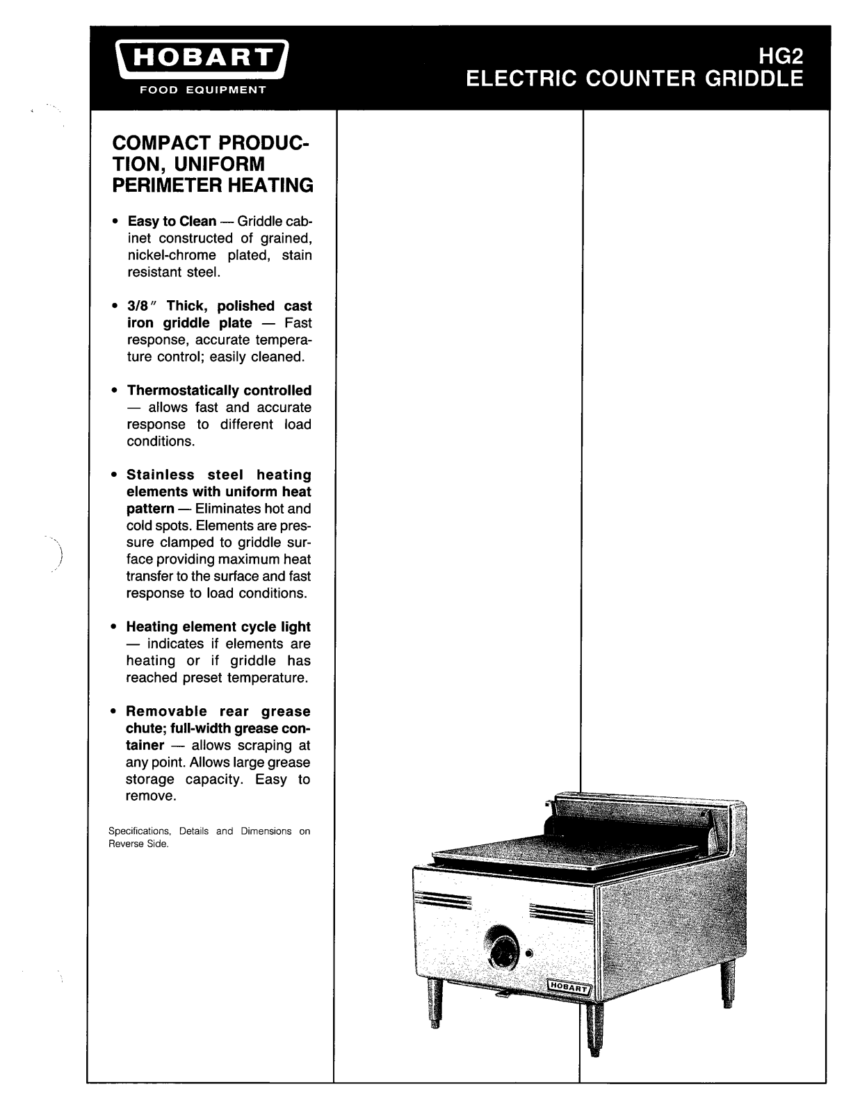 Hobart HG2 User Manual