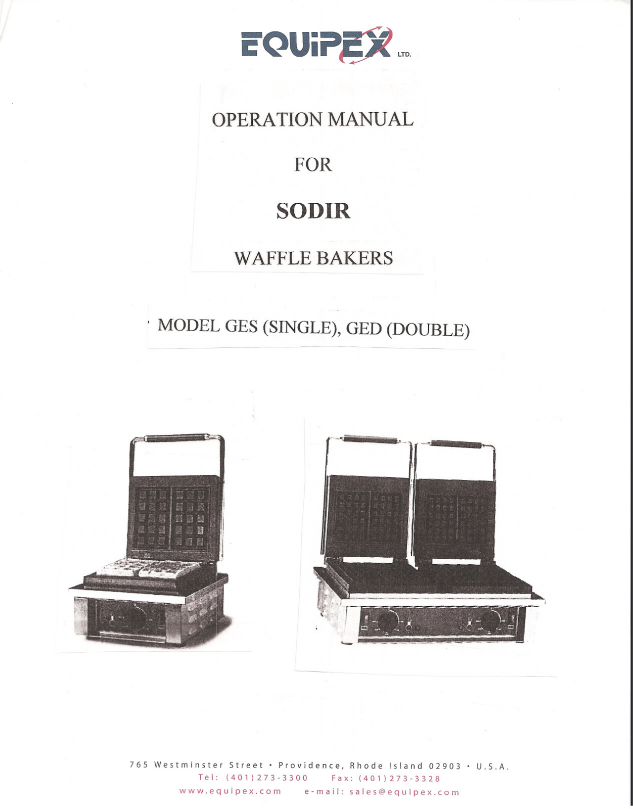 Equipex GED(Double), GED Installation  Manual