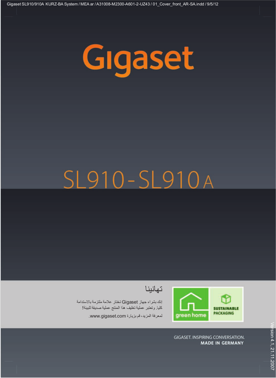 Siemens GIGASET SL910 User Manual