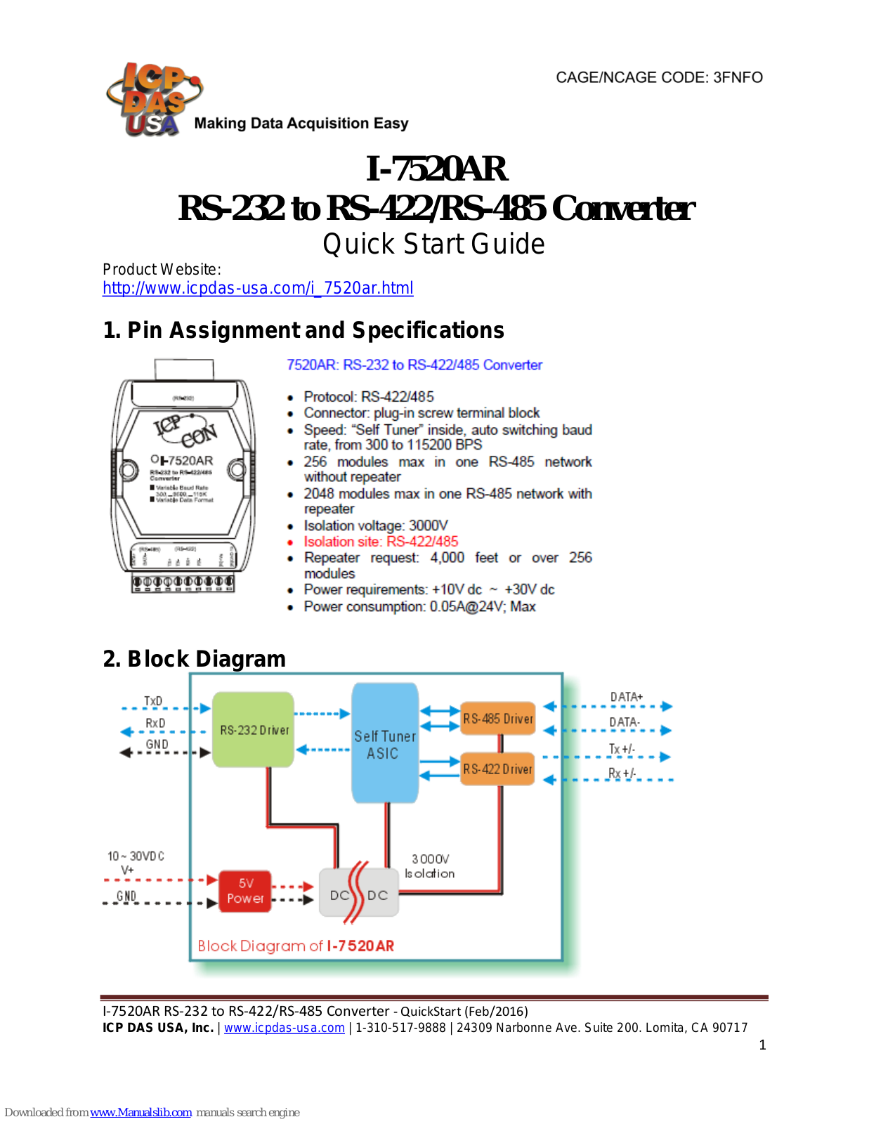 ICPDAS I-7520AR Quick Start Manual