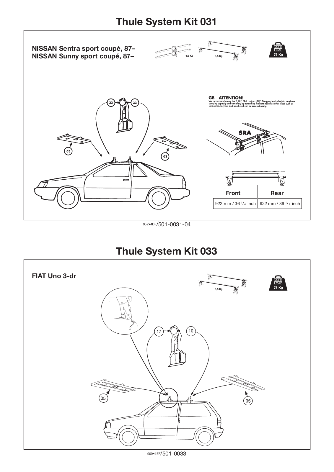 Thule 33 User Manual