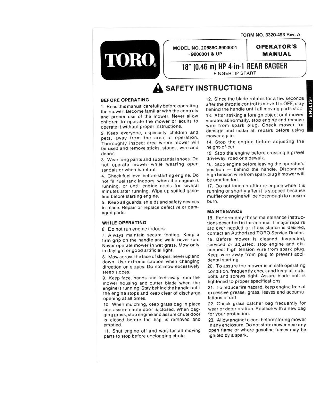 Toro 20586C Operator's Manual