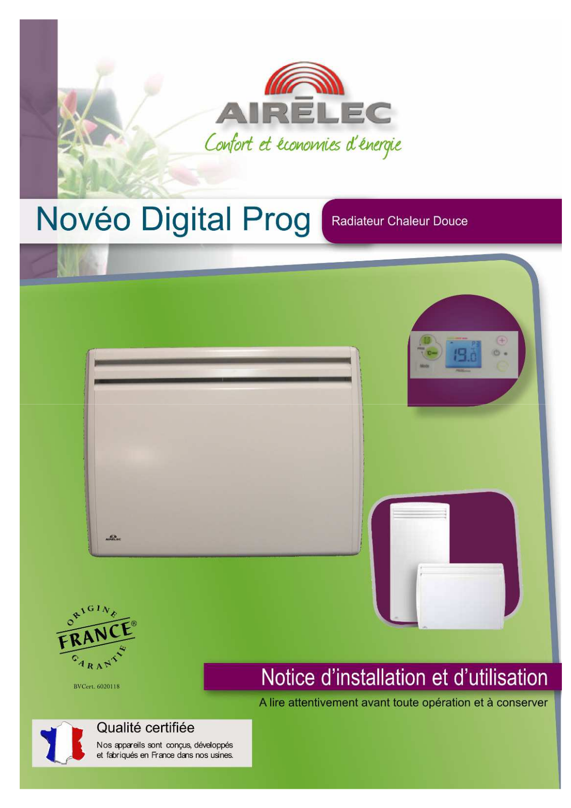 Airelec NOVEO DIGITAL PROG user Manual