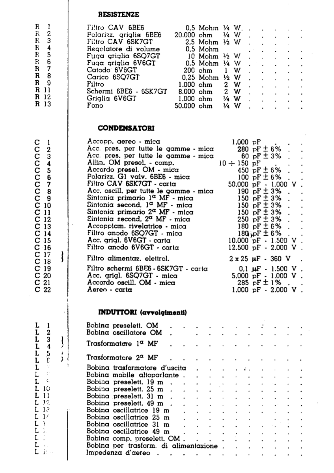 Radiomarelli 11a25 components