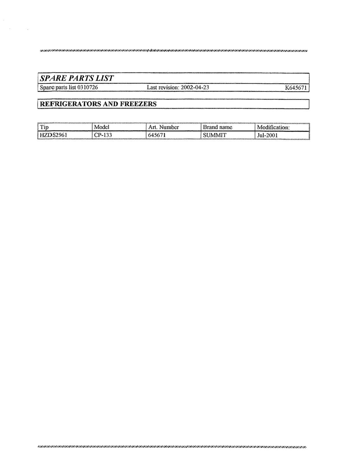 Summit CP133 User Manual