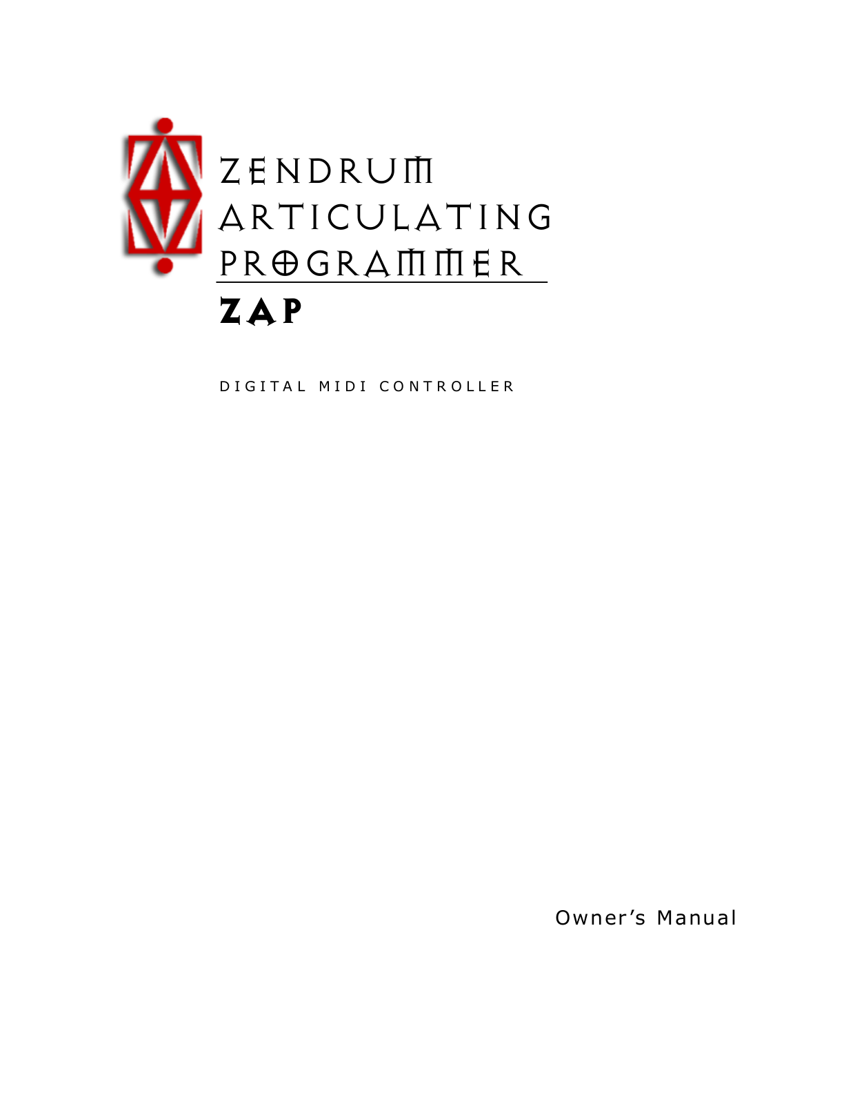 Zendrum ZAP V3 Owner's Manual