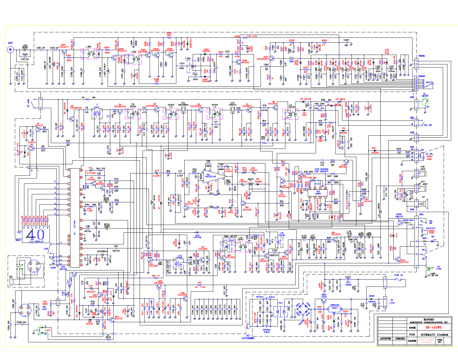 Ranger TR193WX Schematic