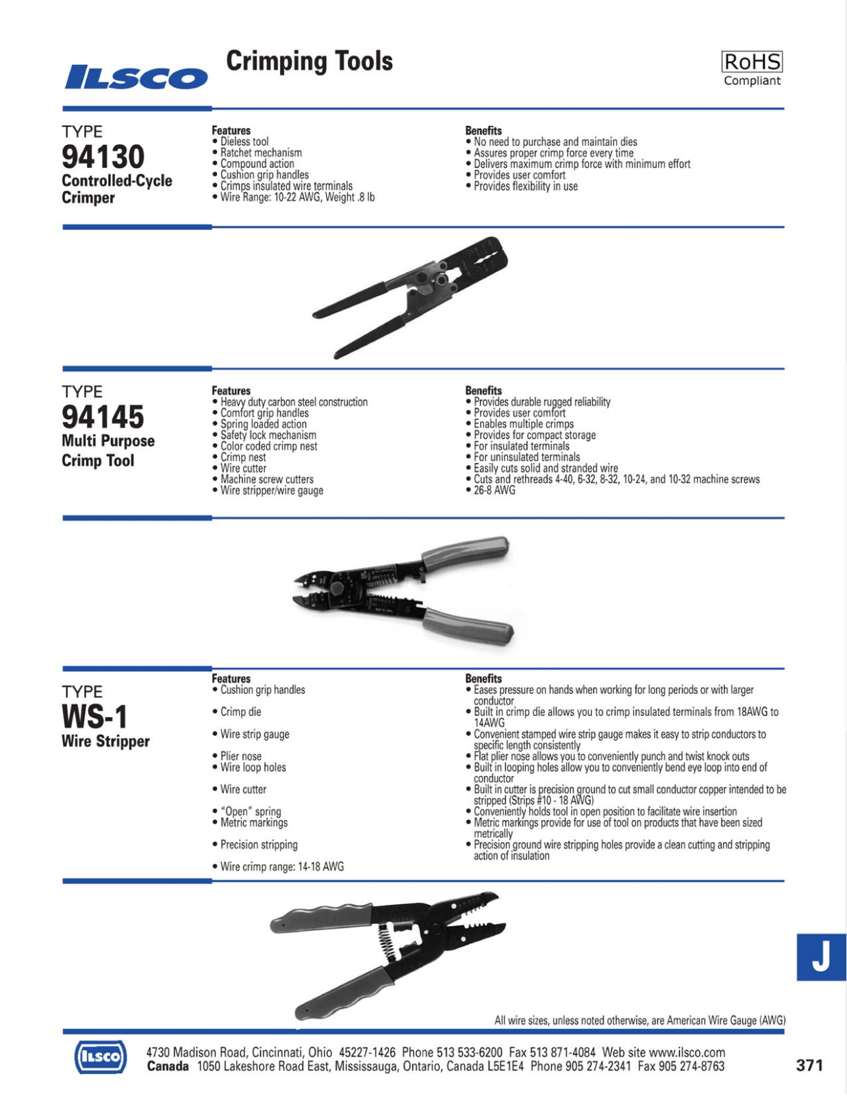 Ilsco Crimping Tools Catalog Page