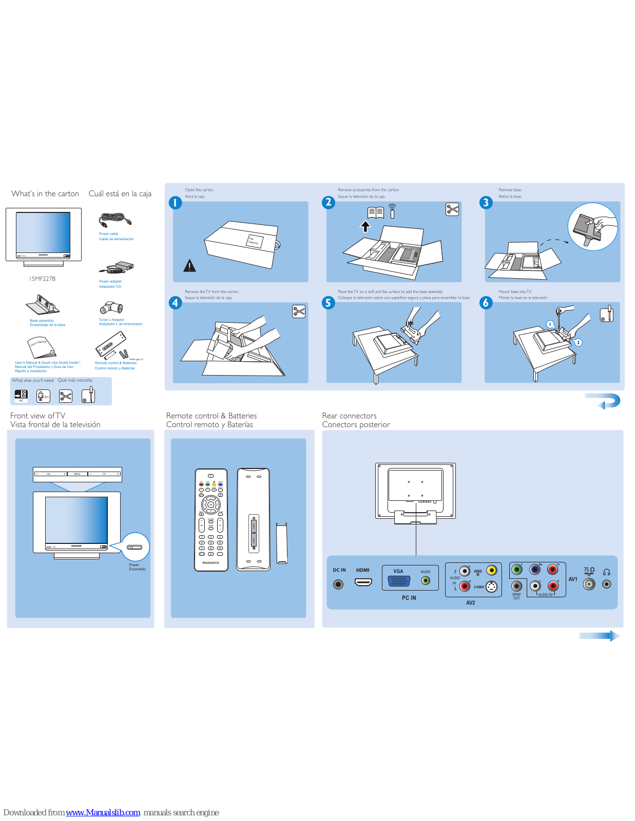 Magnavox 15MF227B, 15MF227B-27B, 15MF227B-27E Installation Manual