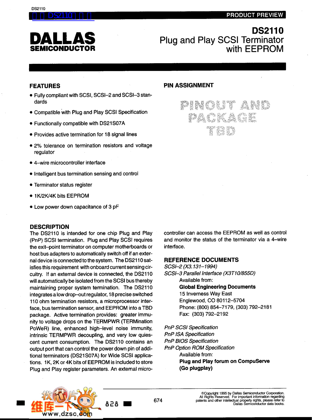 dallas semiconductor DA2110 service manual