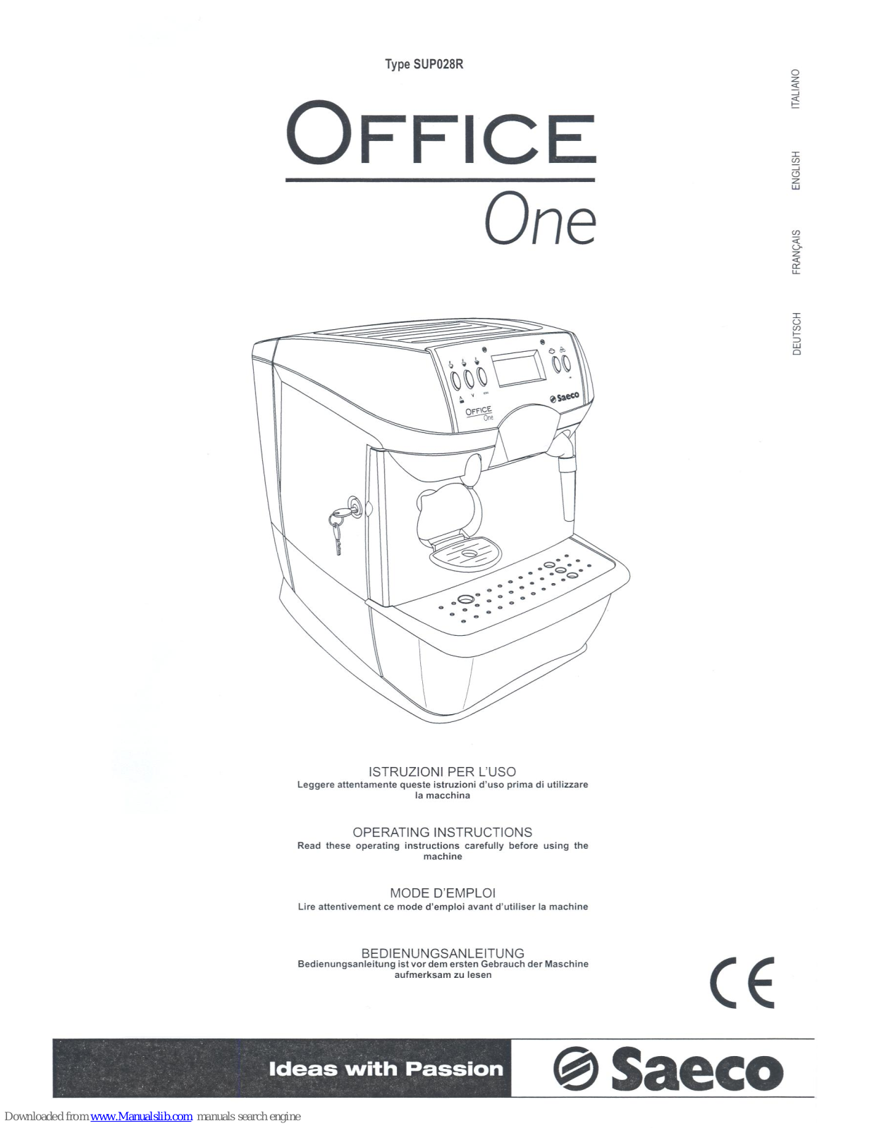 Saeco Office One Operating Instructions Manual