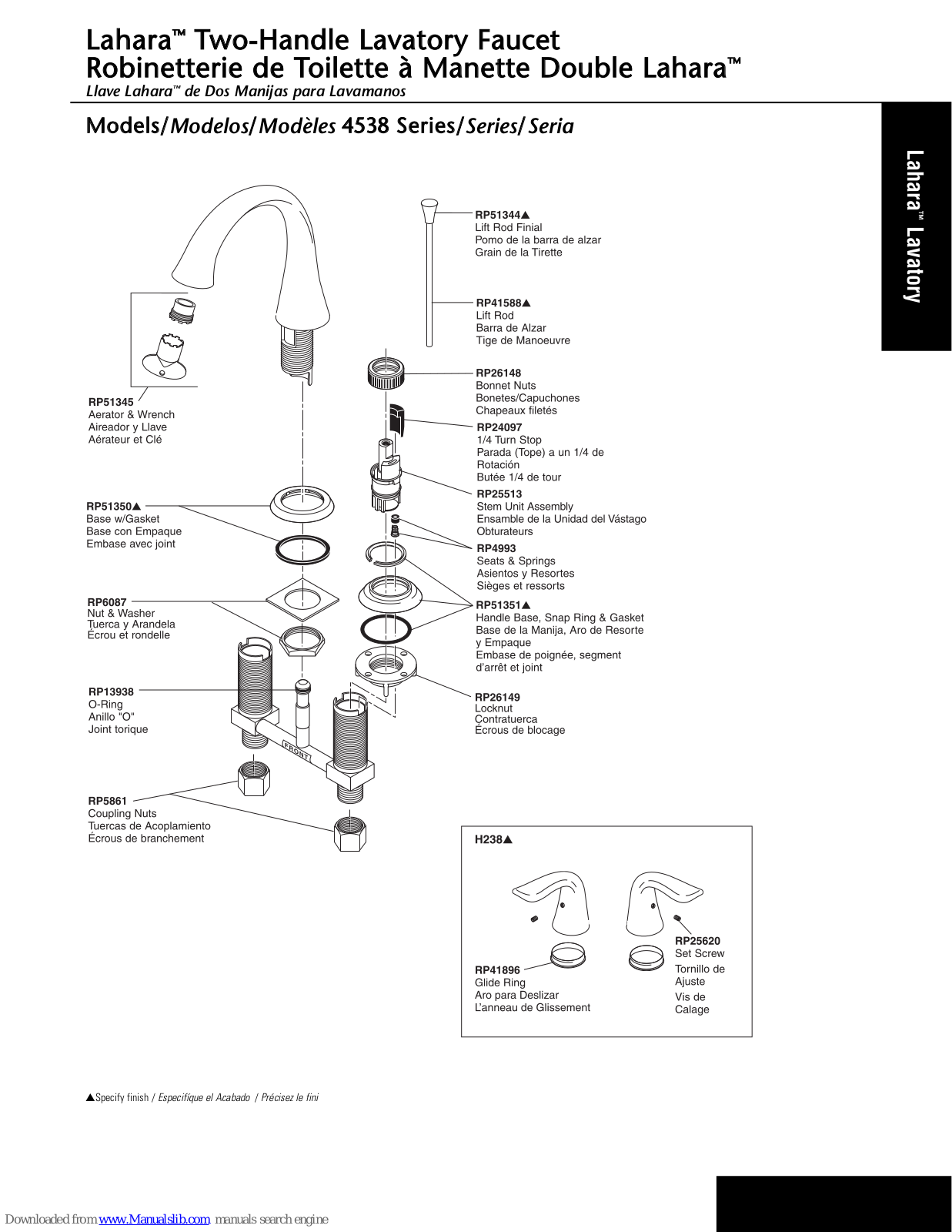 Delta 4538 Series, Lahara 4538 Series Parts Manual