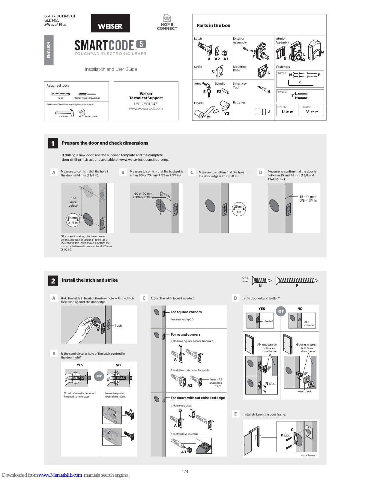 Weiser Lock Smartcode 5 Installation And User Manual - ManualMachine.com