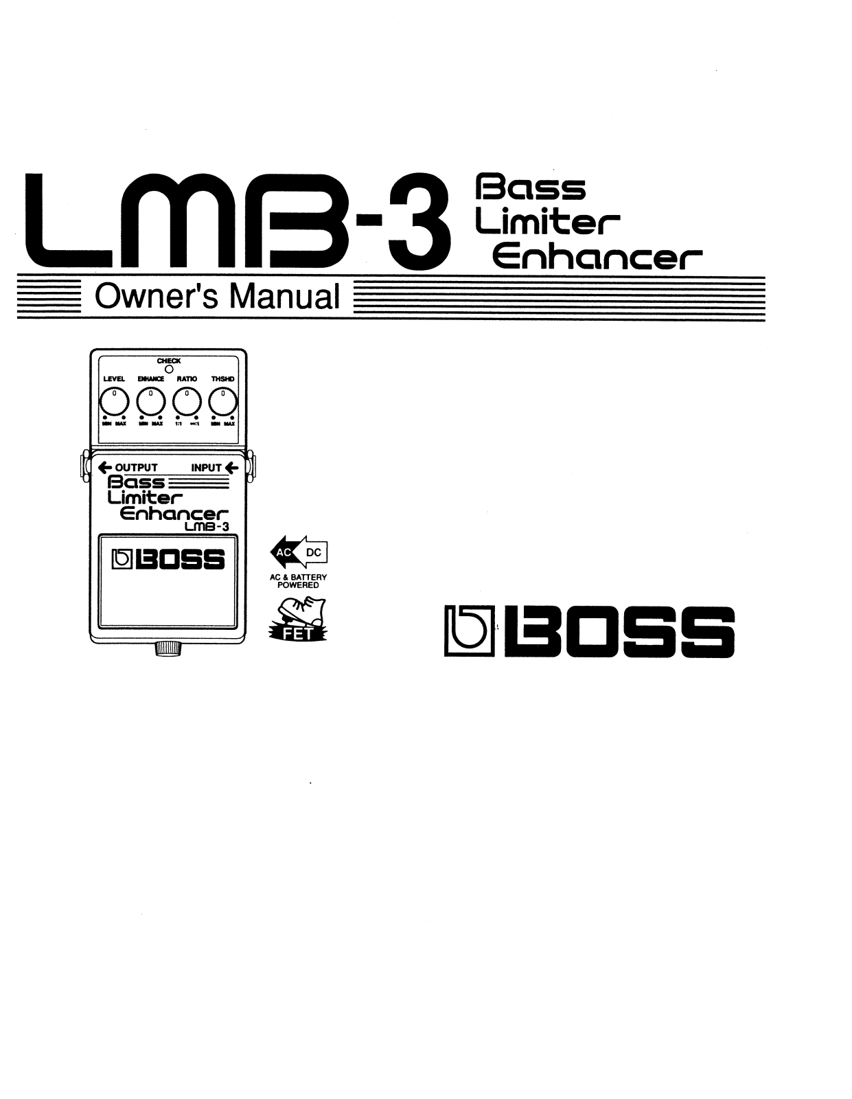 Boss LMB-3 User Manual