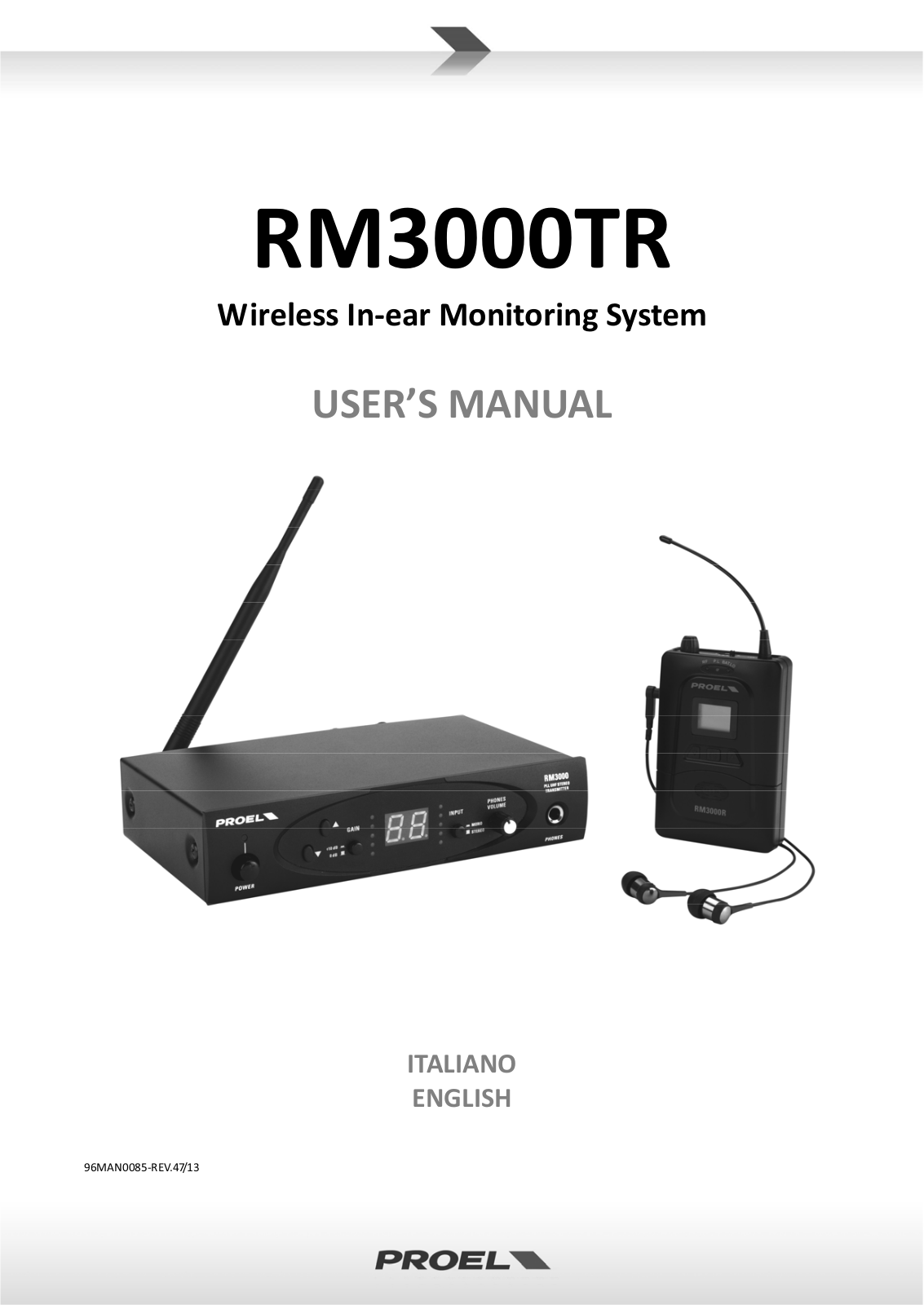 Proel RM3000TR USER’S MANUAL