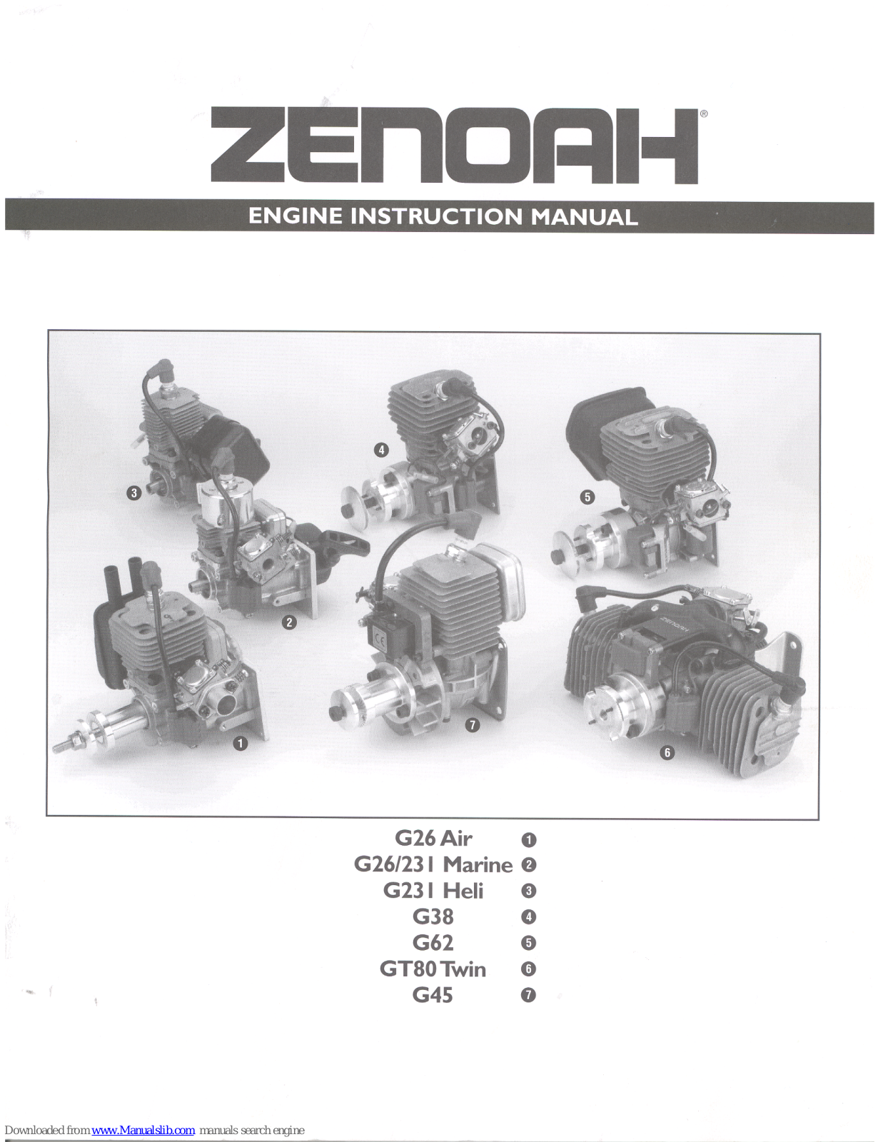 Zenoah G231 Heli, GT80 Twin Instruction Manual