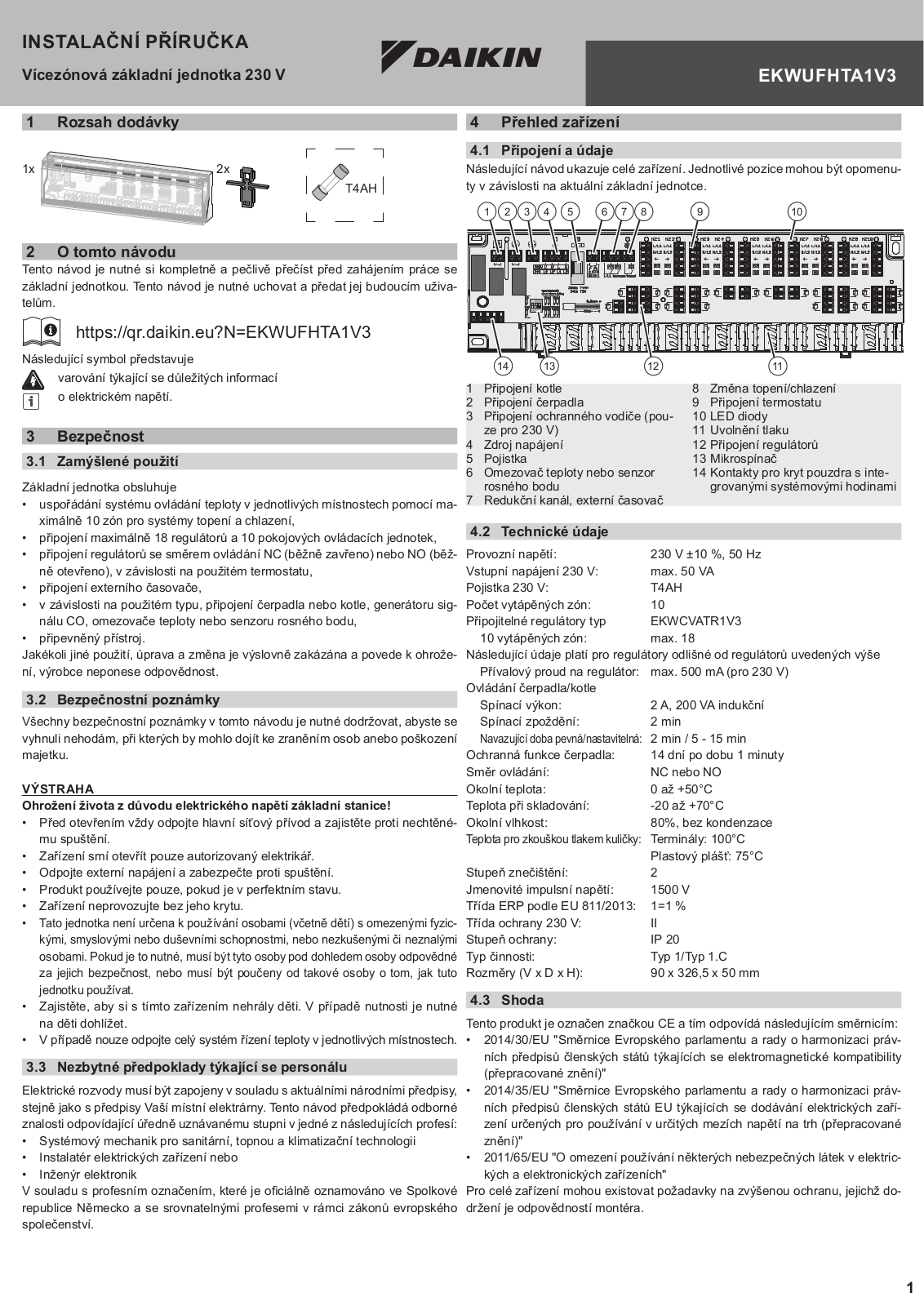 Daikin EKWUFHTA1V3 Installation manuals