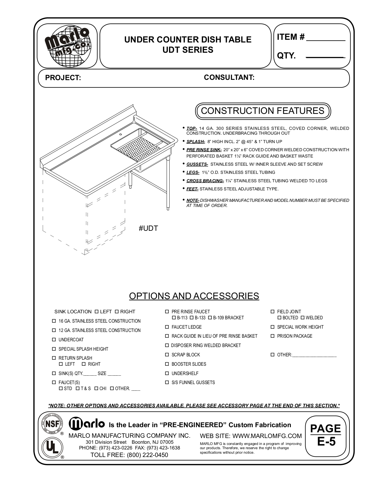 Marlo 4UDT10830L User Manual