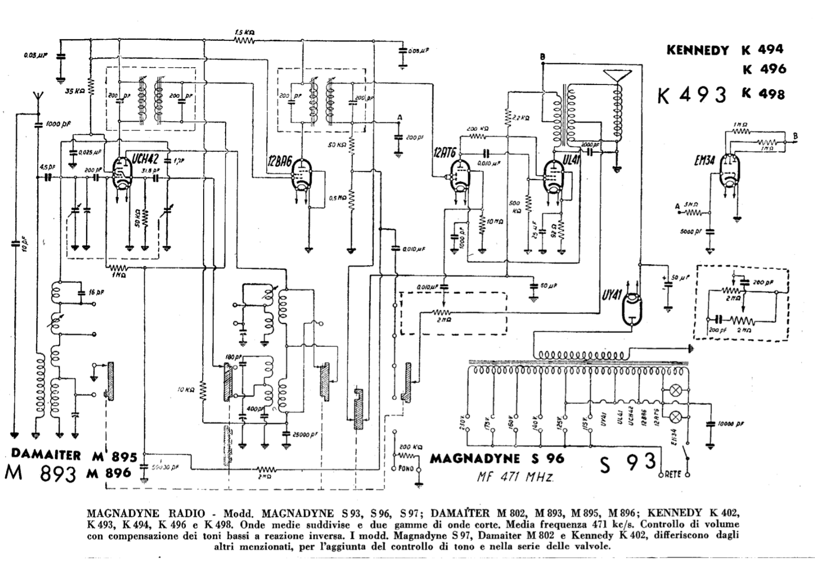 Magnadyne s93, s96, s97 schematic