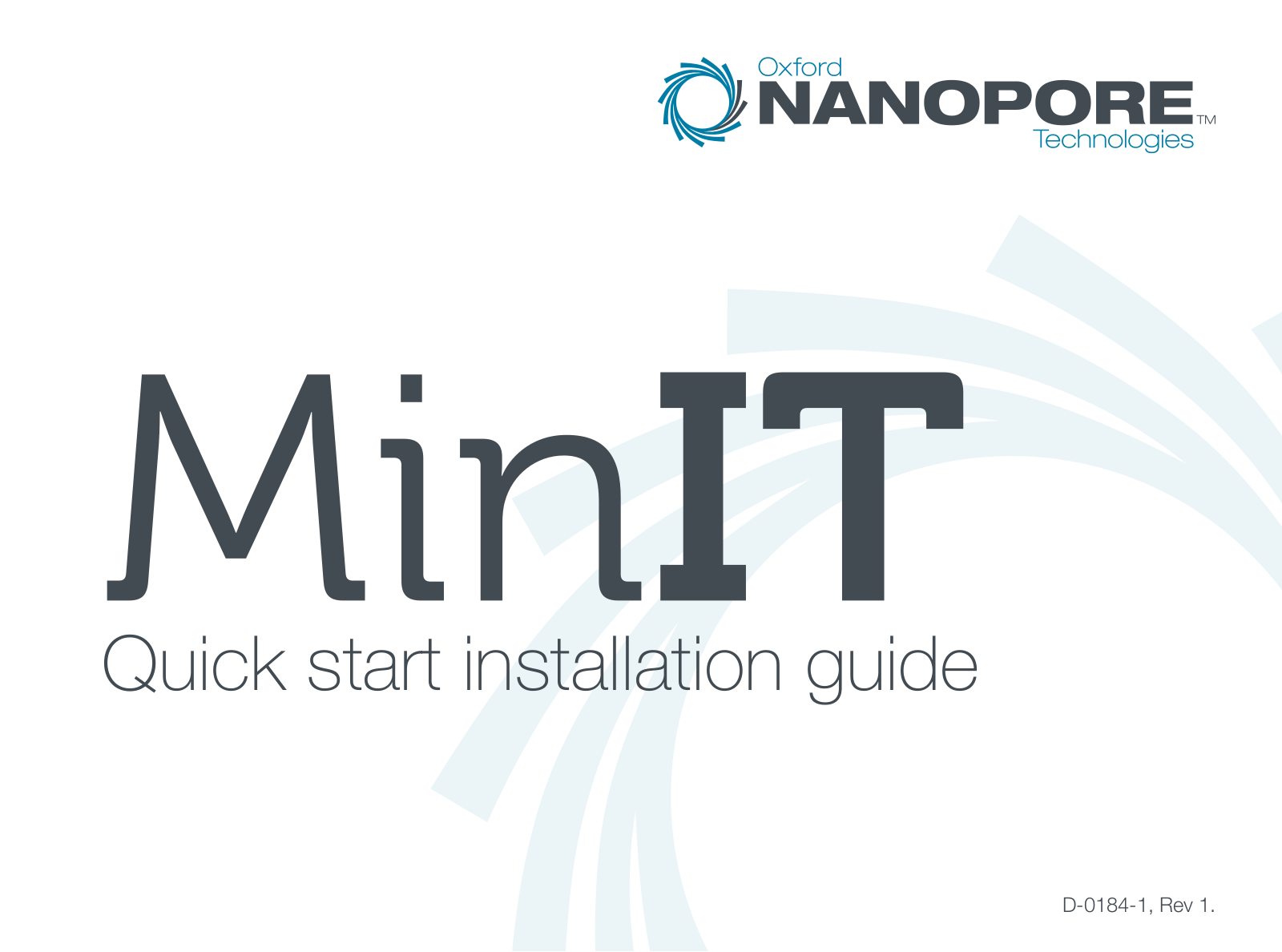 Oxford Nanopore MinIT Quick Start Installation Manual