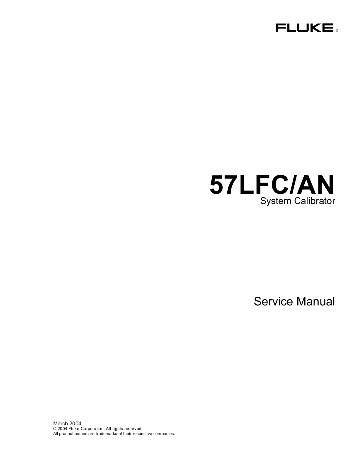 Fluke 57AN, 57LFC Service Manual