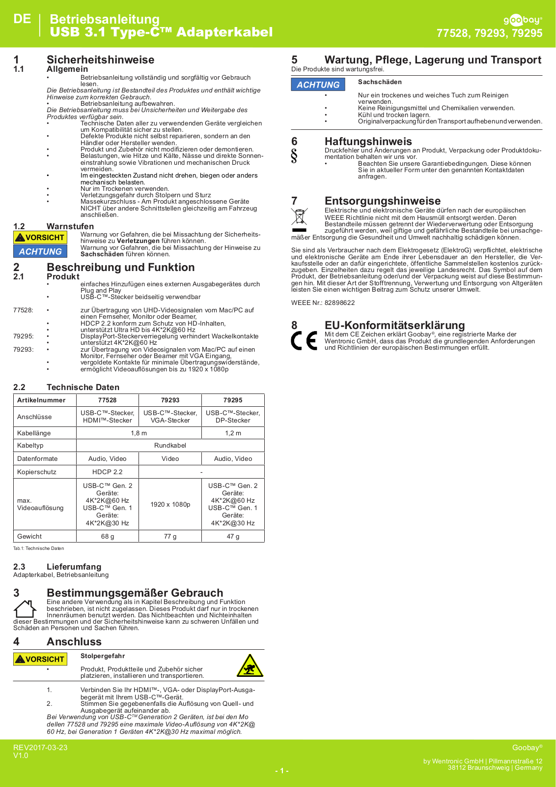Goobay IADAP USBC-DPC-010 User guide - ManualMachine.com