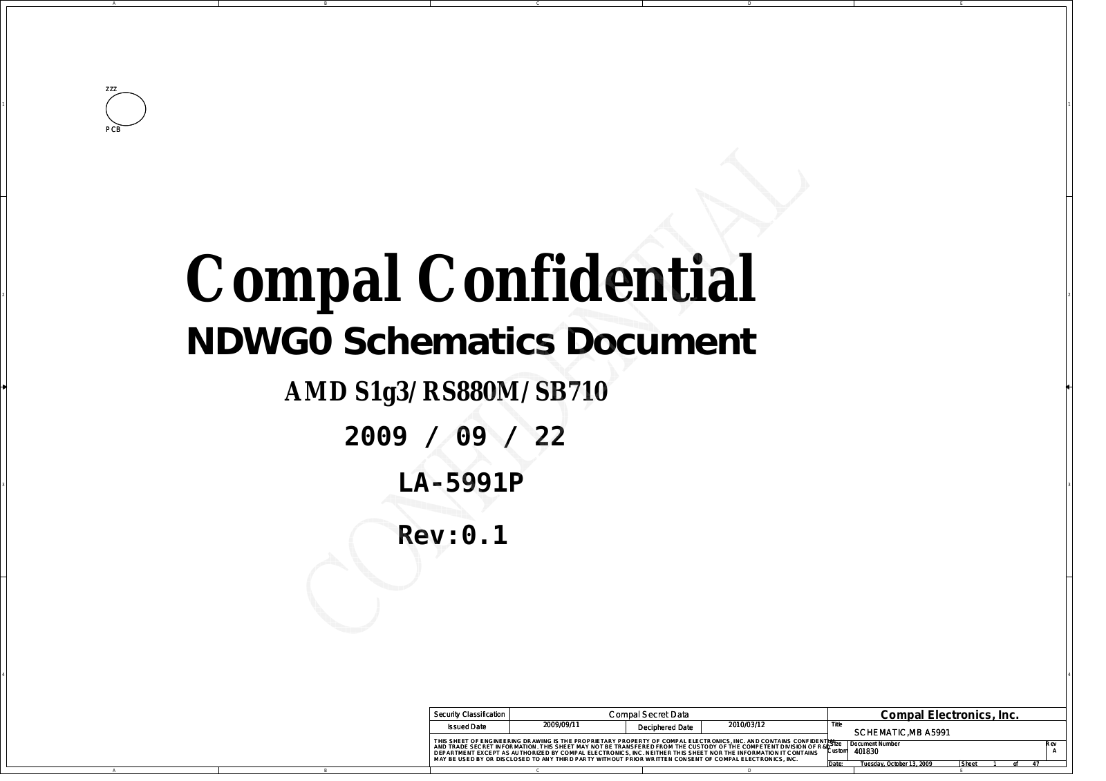 Compal LA-5991P NDWG0, Aspire 5541, Aspire 5541G, eMachines E630G, eMachines G430 Schematic