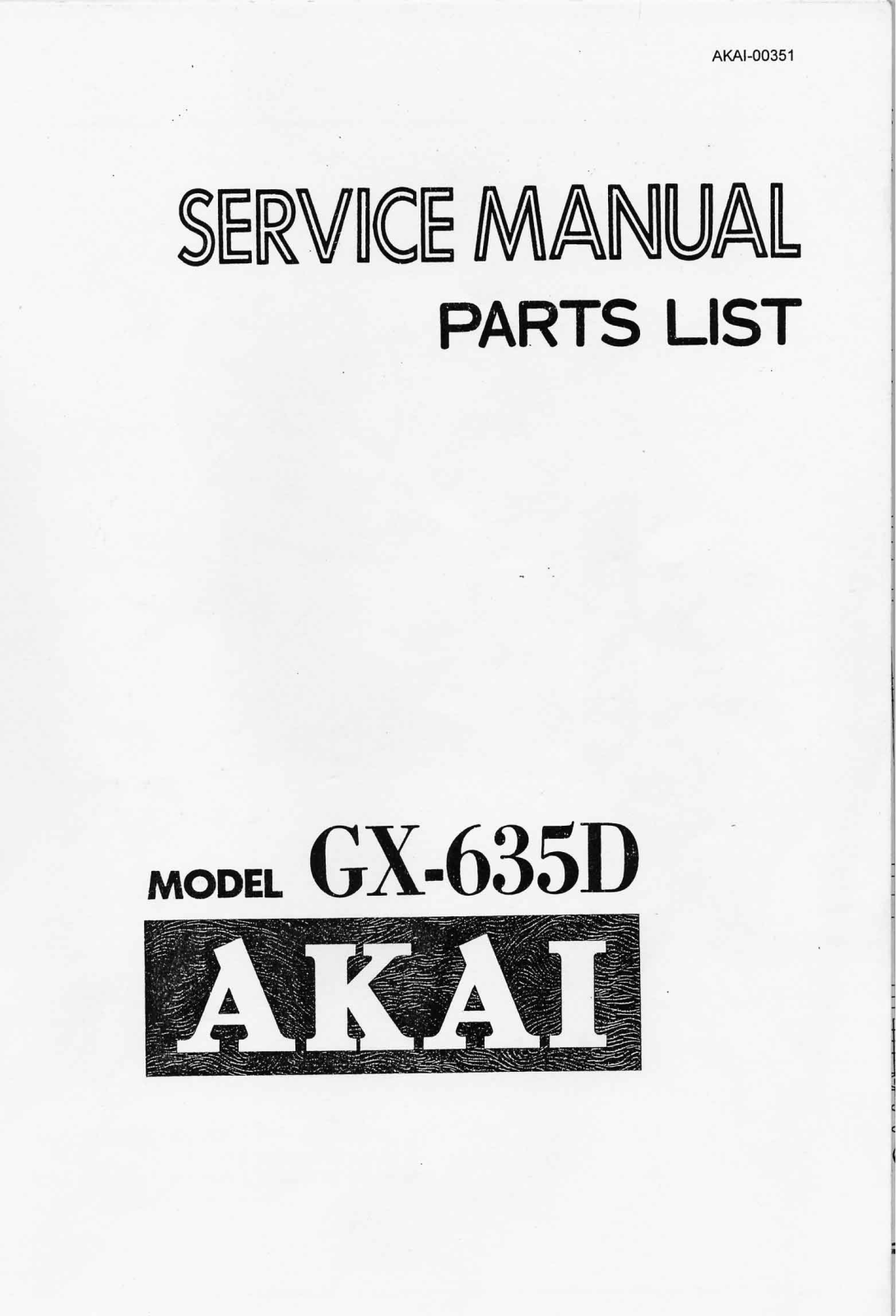 Akai GX-635-D Service manual