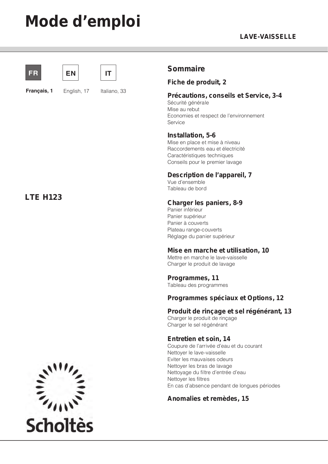 SCHOLTES LTE H123 User Manual