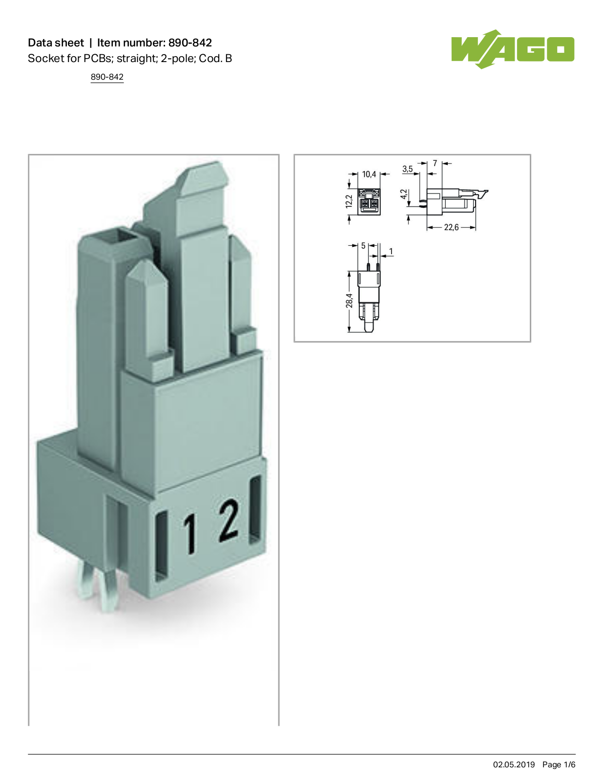 Wago 890-842 Data Sheet