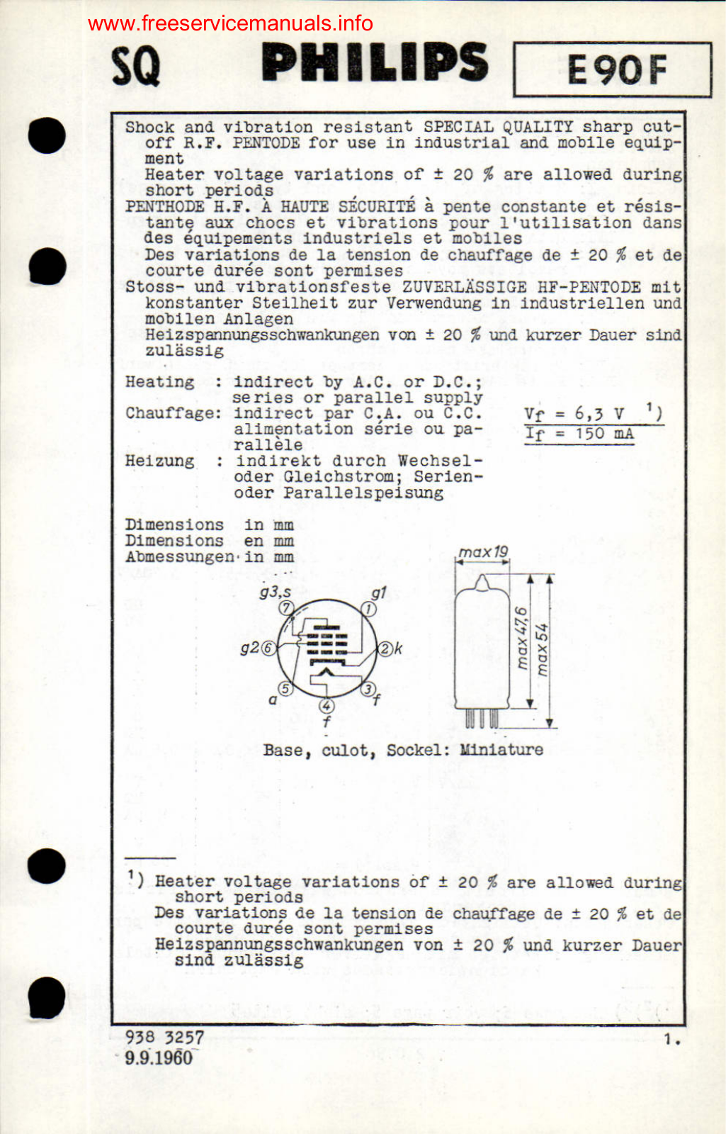 Philips e90f DATASHEETS